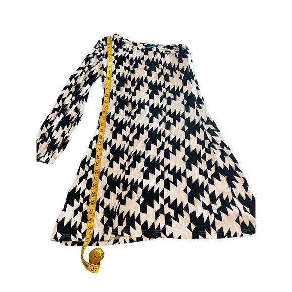 V Fish Womens Mini Dress Two Way Sleeves Abstract Black White Large one shoulder - Picture 5 of 9